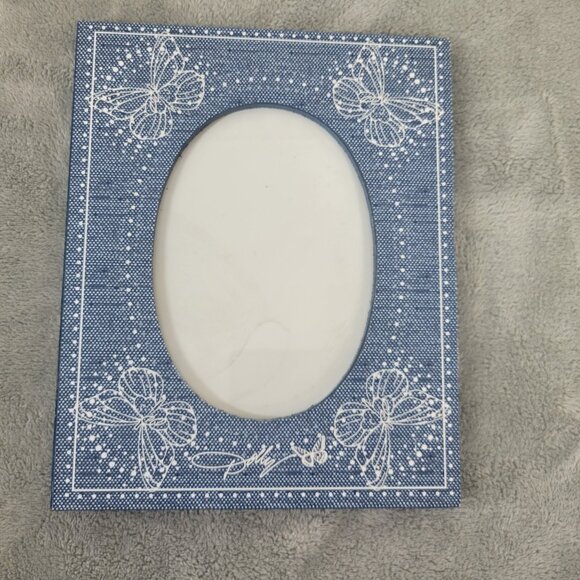 Life Time Brands Picture Photo Frame Butterflies Blue Free Standing 5 X 7 S98E - Picture 2 of 9